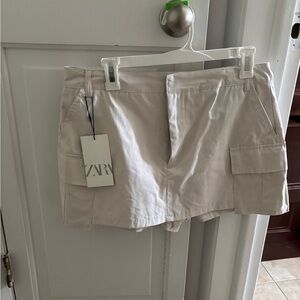 Zara Cream Cargo Skort